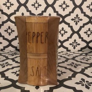 Rae Dunn BAMBOO SALT & PEPPER BOX SET